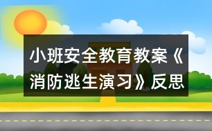 小班安全教育教案《消防逃生演習》反思