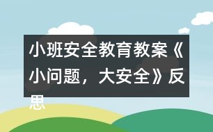 小班安全教育教案《小問題，大安全》反思