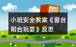 小班安全教案《窗臺、陽臺玩耍》反思