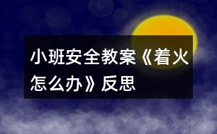 小班安全教案《著火怎么辦》反思