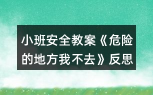 小班安全教案《危險(xiǎn)的地方我不去》反思