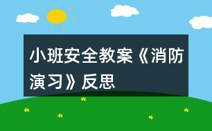 小班安全教案《消防演習(xí)》反思