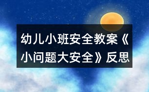 幼兒小班安全教案《小問(wèn)題大安全》反思