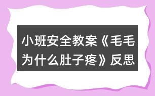 小班安全教案《毛毛為什么肚子疼》反思