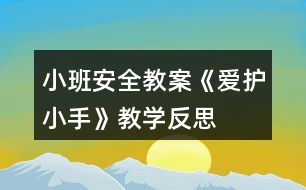 小班安全教案《愛(ài)護(hù)小手》教學(xué)反思