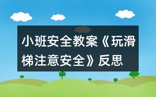 小班安全教案《玩滑梯注意安全》反思