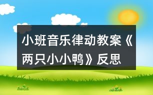 小班音樂律動(dòng)教案《兩只小小鴨》反思