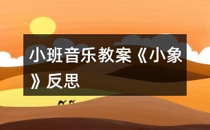 小班音樂教案《小象》反思