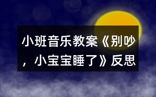 小班音樂教案《別吵，小寶寶睡了》反思