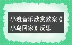 小班音樂(lè)欣賞教案《小鳥(niǎo)回家》反思