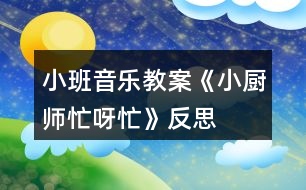 小班音樂教案《小廚師忙呀忙》反思