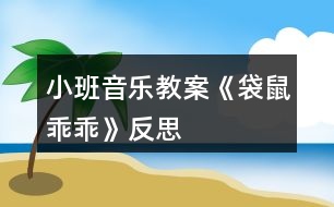 小班音樂教案《袋鼠乖乖》反思