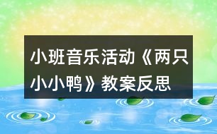 小班音樂活動《兩只小小鴨》教案反思