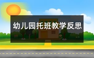 幼兒園托班教學反思