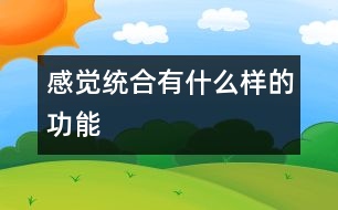 感覺統(tǒng)合有什么樣的功能