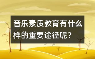 音樂素質(zhì)教育有什么樣的重要途徑呢？