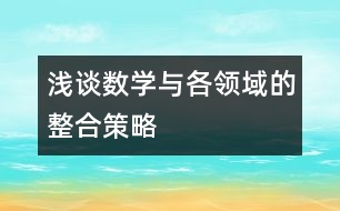 淺談數(shù)學與各領域的整合策略