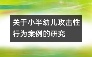 關(guān)于小半幼兒“攻擊性”行為案例的研究報告