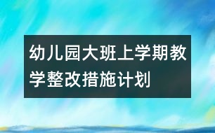 幼兒園大班上學(xué)期教學(xué)整改措施計劃