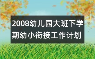 2008幼兒園大班下學期幼小銜接工作計劃