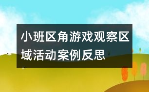 小班區(qū)角游戲觀察：區(qū)域活動(dòng)案例反思