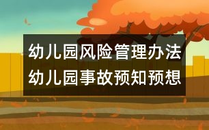 幼兒園風險管理辦法：幼兒園事故預知預想