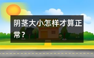 陰莖大小怎樣才算正常？