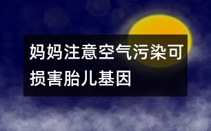 媽媽注意：空氣污染可損害胎兒基因