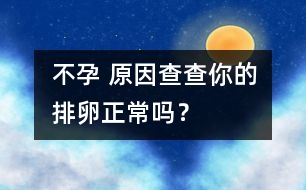 不孕 原因：查查你的排卵正常嗎？