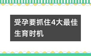 受孕要抓住4大最佳生育時機(jī)