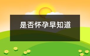 是否懷孕早知道