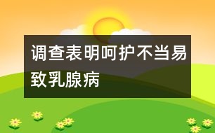 調(diào)查表明：呵護(hù)不當(dāng)易致乳腺病