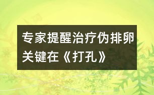 專家提醒：治療偽排卵關鍵在《打孔》