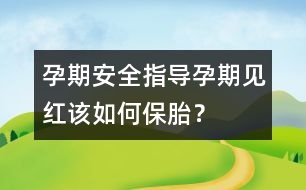 孕期安全指導(dǎo)：孕期“見紅”該如何保胎？