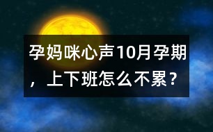 孕媽咪心聲：10月孕期，上下班怎么不累？