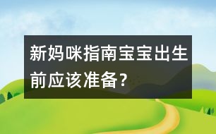 新媽咪指南：寶寶出生前應(yīng)該準(zhǔn)備？