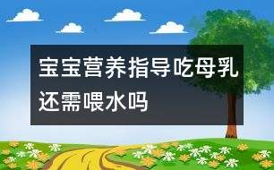 寶寶營養(yǎng)指導(dǎo)：吃母乳還需喂水嗎