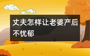 丈夫怎樣讓老婆產(chǎn)后不憂(yōu)郁