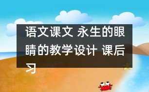 語文課文 永生的眼睛的教學(xué)設(shè)計 課后習(xí)題答案