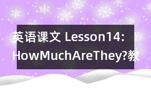 英語課文 Lesson14:HowMuchAreThey?教案 教學(xué)資料 教學(xué)設(shè)計(jì)