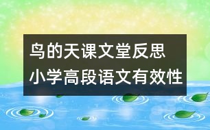 鳥的天課文堂反思 小學(xué)高段語文有效性學(xué)習(xí)案例筆談