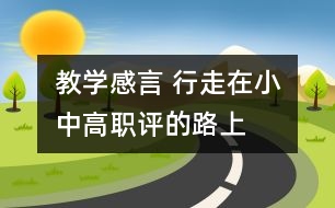 教學(xué)感言 行走在小中高職評(píng)的路上