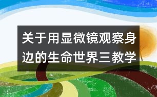 關(guān)于用顯微鏡觀察身邊的生命世界（三）教學(xué)設(shè)計—新教科版六年級下冊科學(xué)教案