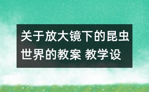 關(guān)于放大鏡下的昆蟲世界的教案 教學(xué)設(shè)計(jì) 新教科版六年級(jí)下冊(cè)科學(xué)教案