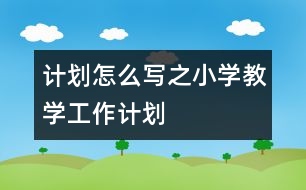 計(jì)劃怎么寫之小學(xué)教學(xué)工作計(jì)劃