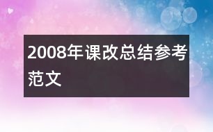 2008年課改總結(jié)參考范文