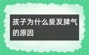 孩子為什么愛(ài)發(fā)脾氣的原因