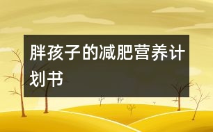 胖孩子的減肥營養(yǎng)計劃書