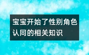 寶寶開始了性別角色認同的相關知識