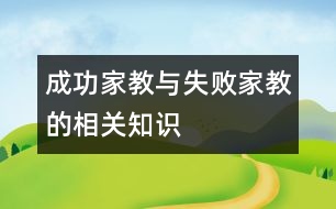 成功家教與失敗家教的相關(guān)知識(shí)